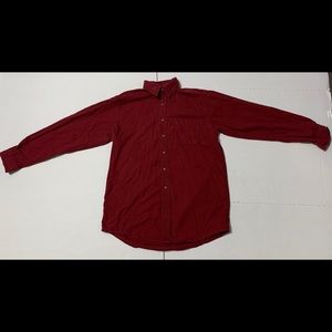 LL Bean Long Sleeve Button Up Mens Medium Tall Red